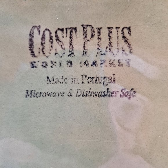 Portugal Majolica Green Large Oval Plate Hibiscus Flower - Picture 6 of 6